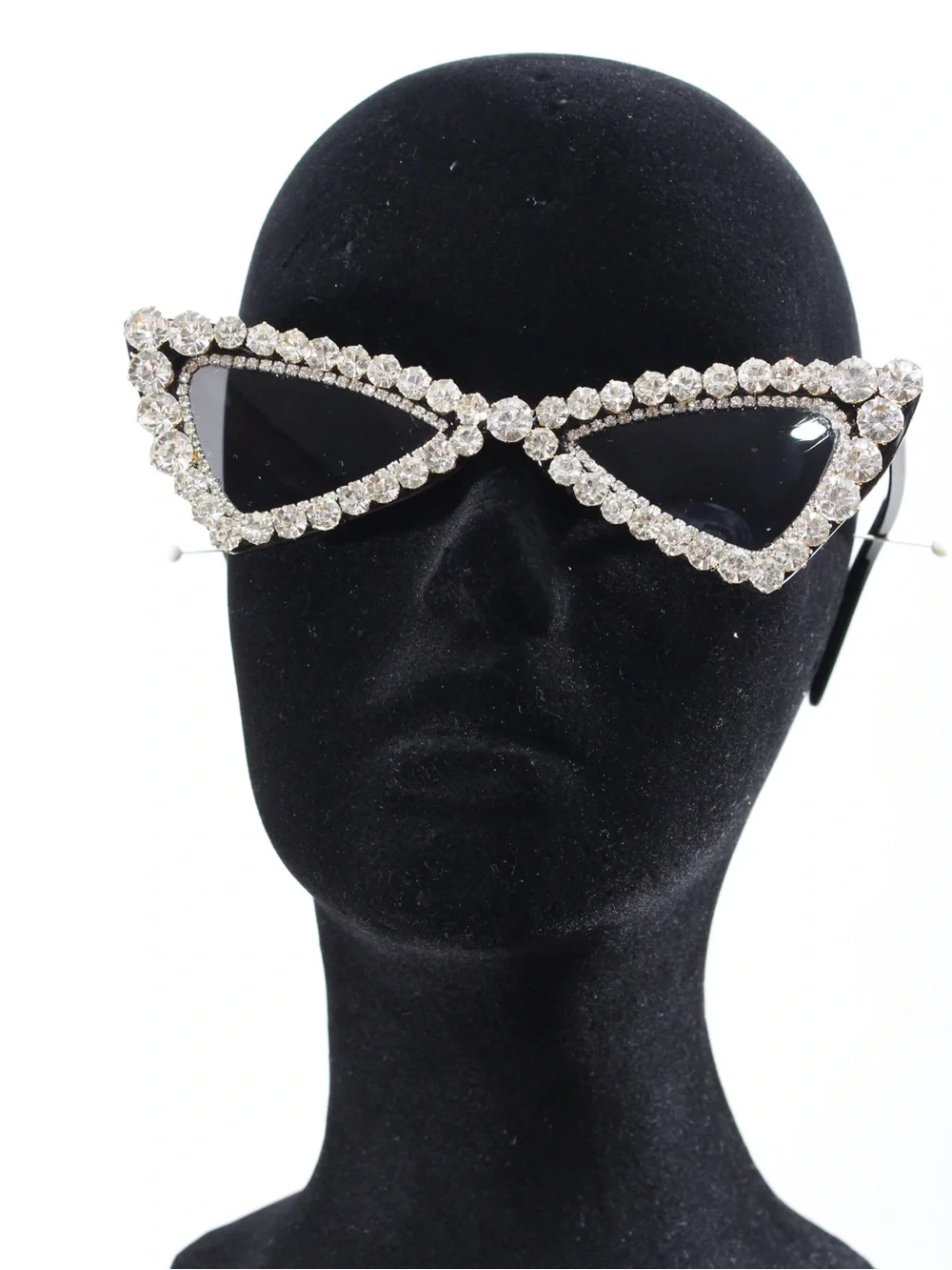 Rhinestone Cat Eye Sunglasses Bundle Black & White Statement Shades - Picture 9 of 9